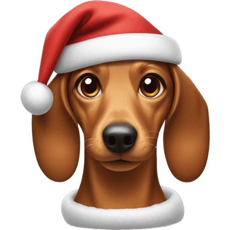 Weenie dog with a santa hat emoji