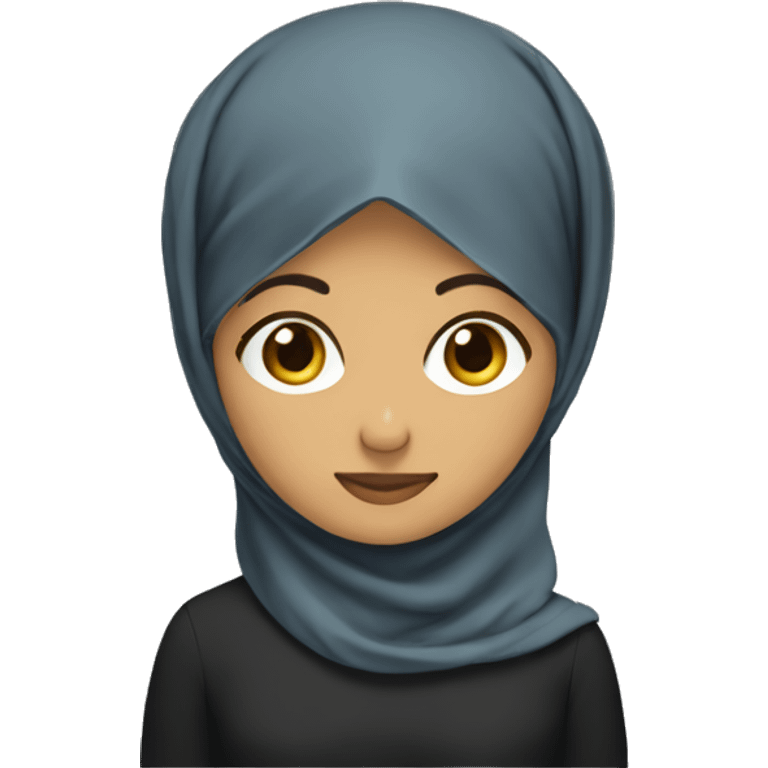 Hijabi using computer emoji