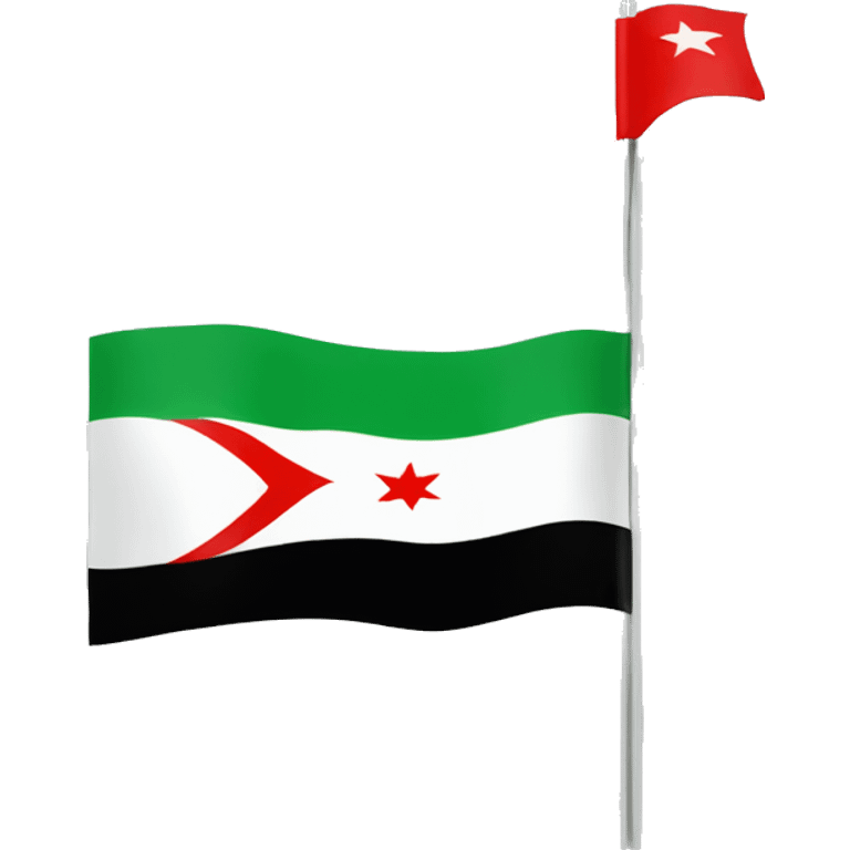 Syrian flag but 3 red stars and green top color  emoji