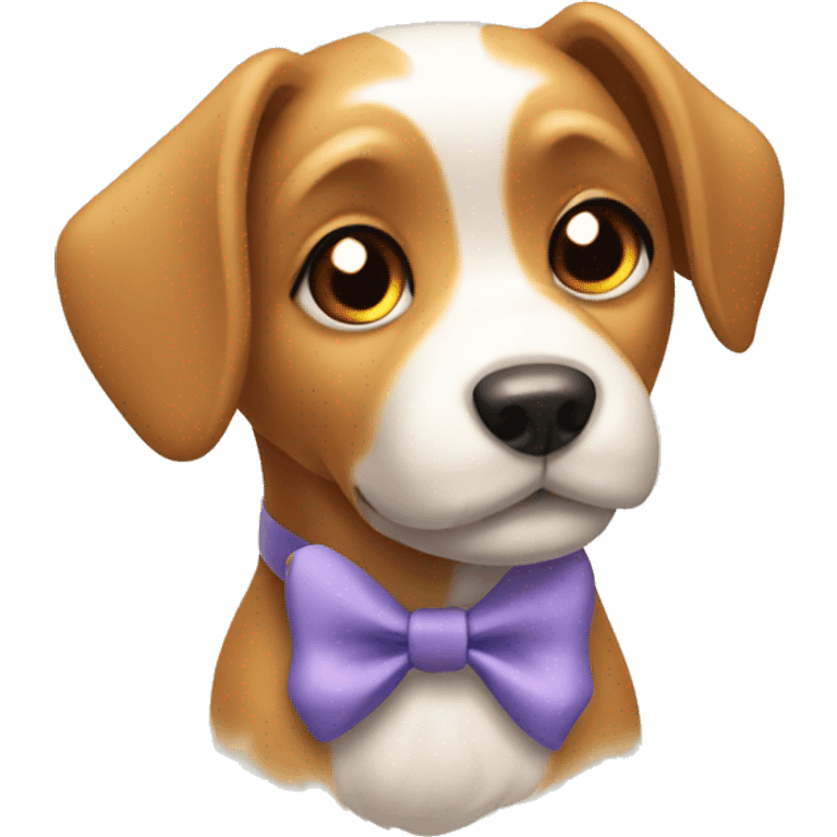 dog with a cute bow emoji