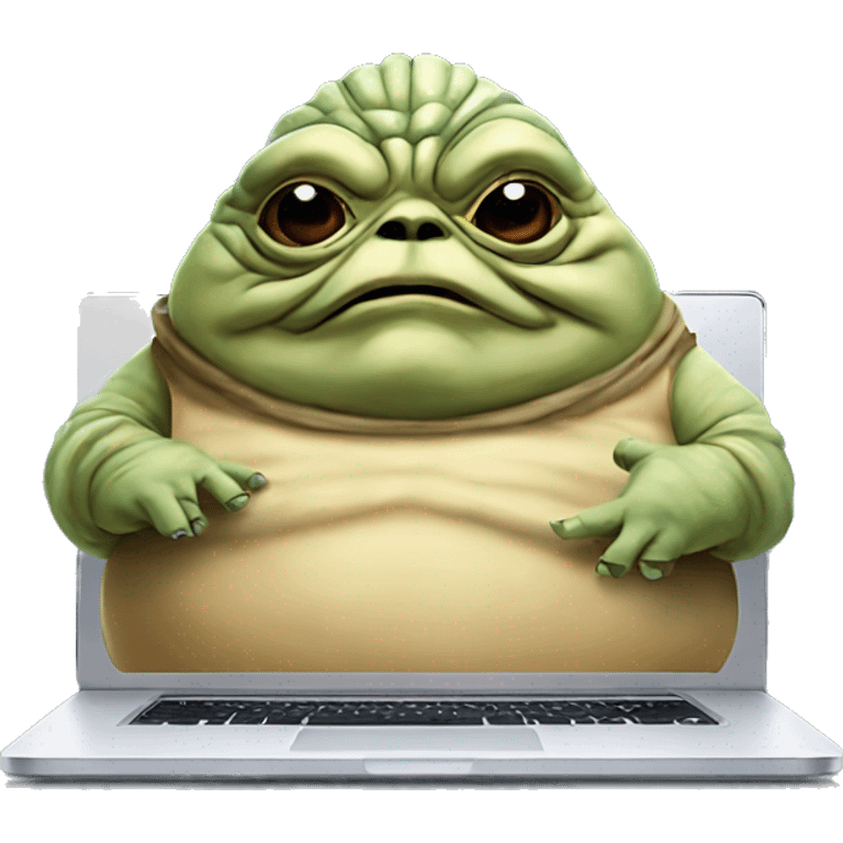 Jabba the Hutt from Star Wars with a laptop emoji