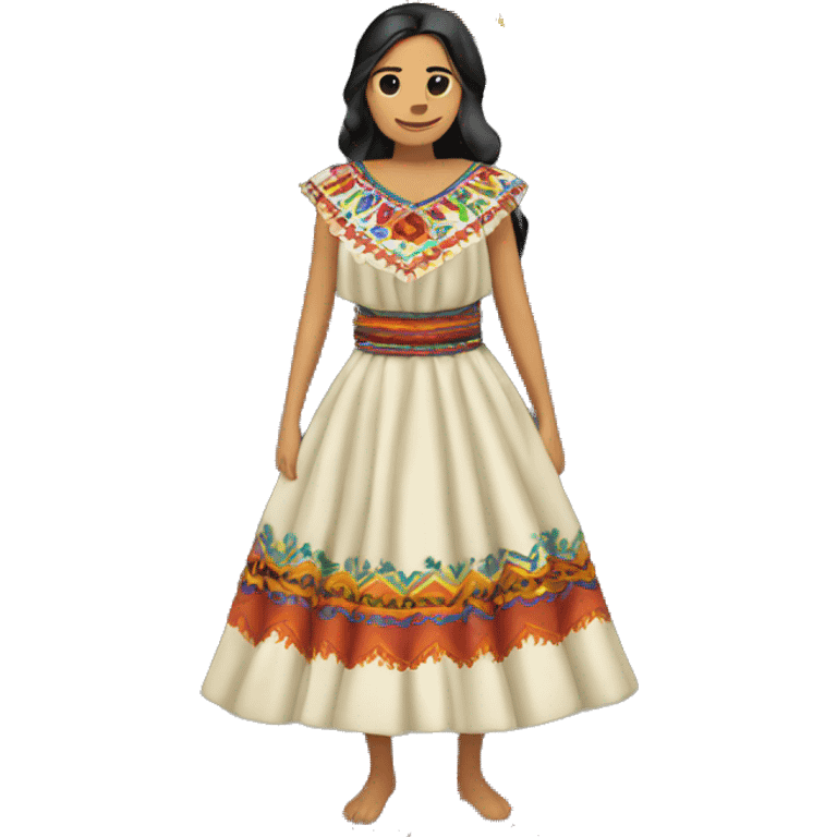 un vestido de indígena mexicano bordado emoji