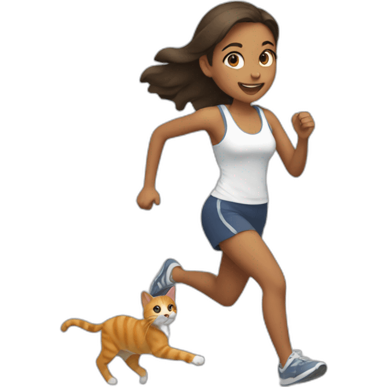 girls running with cats emoji