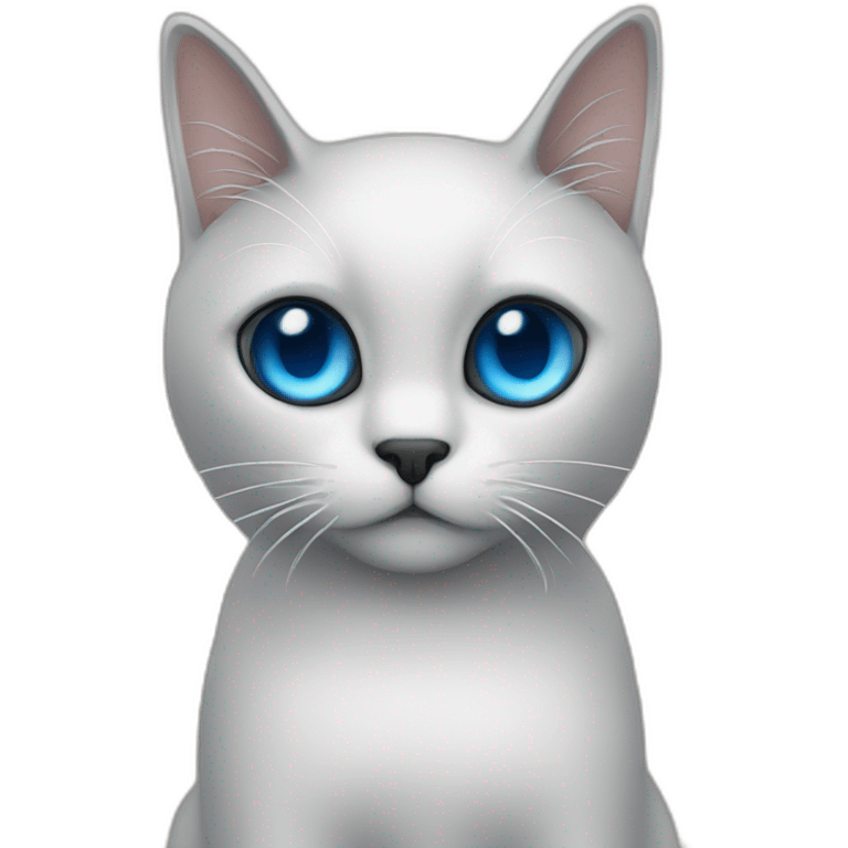 a black cat with blue eyes works on the stock market emoji