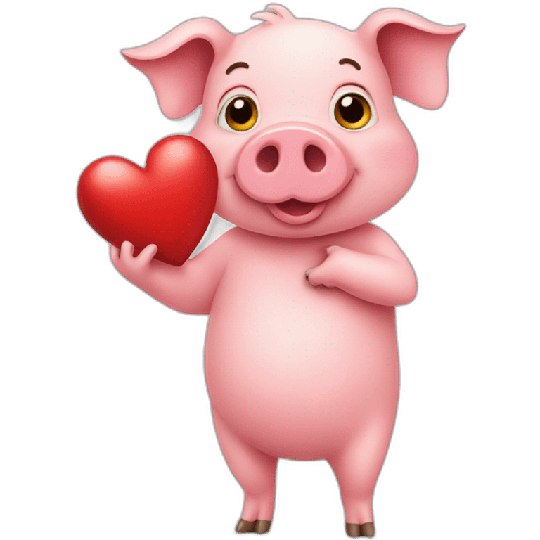 pig holding heart emoji