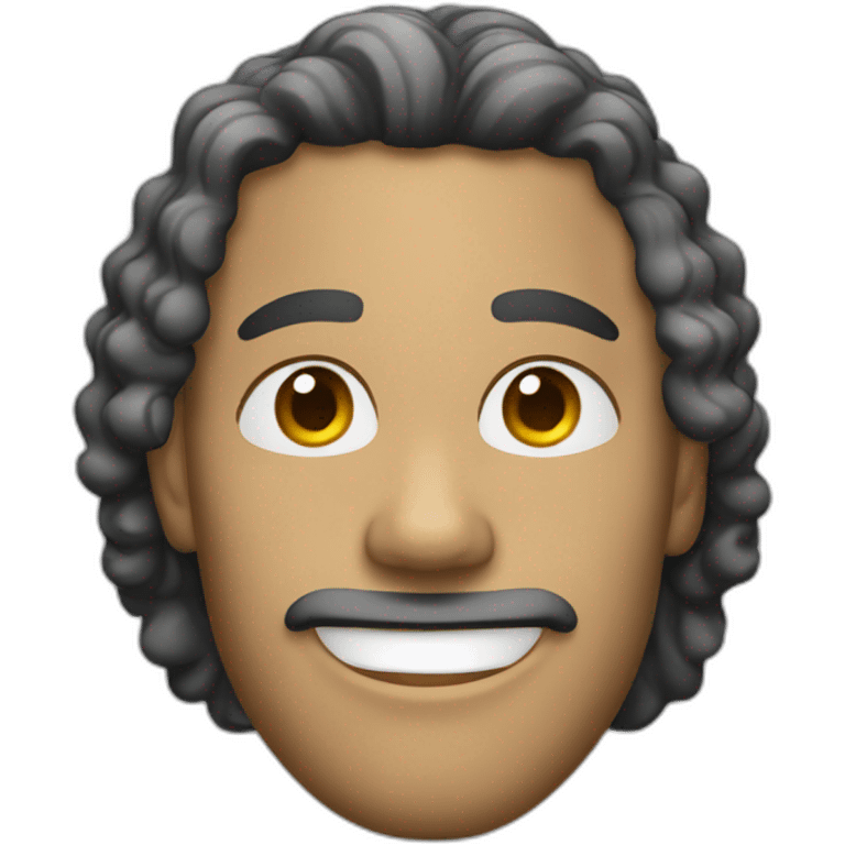 white gay man with black slighy curly hair emoji