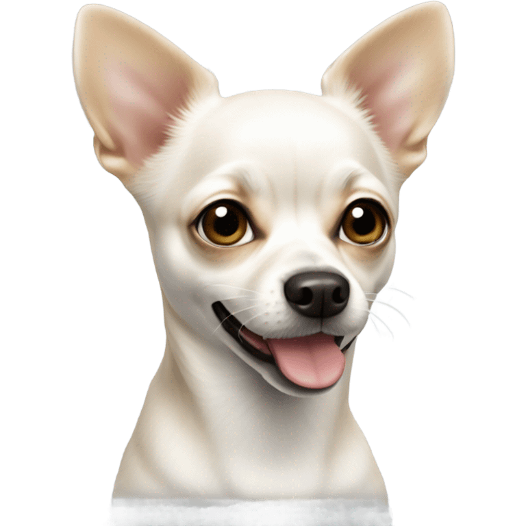 white realistic chihua emoji