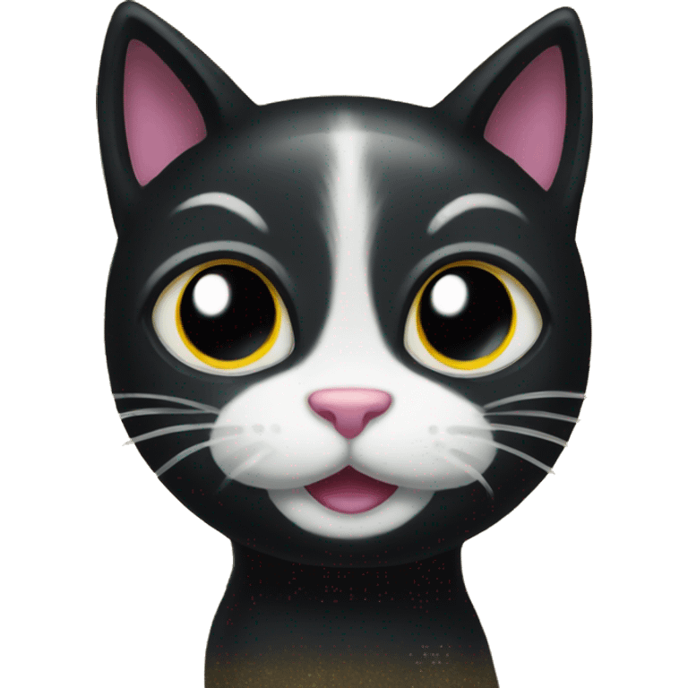 Glitter black cat  emoji