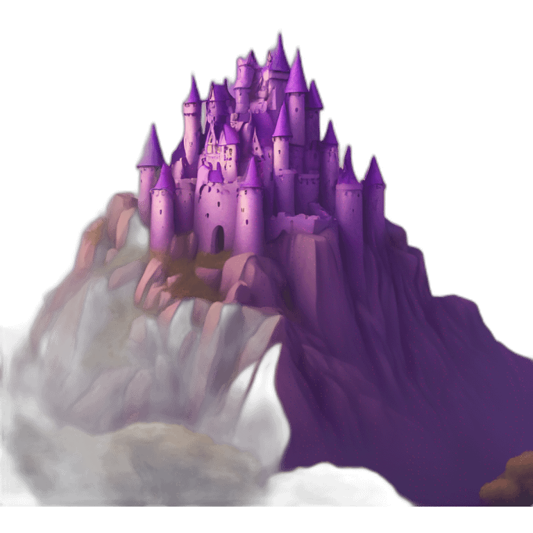 purple elvish mountain castle emoji