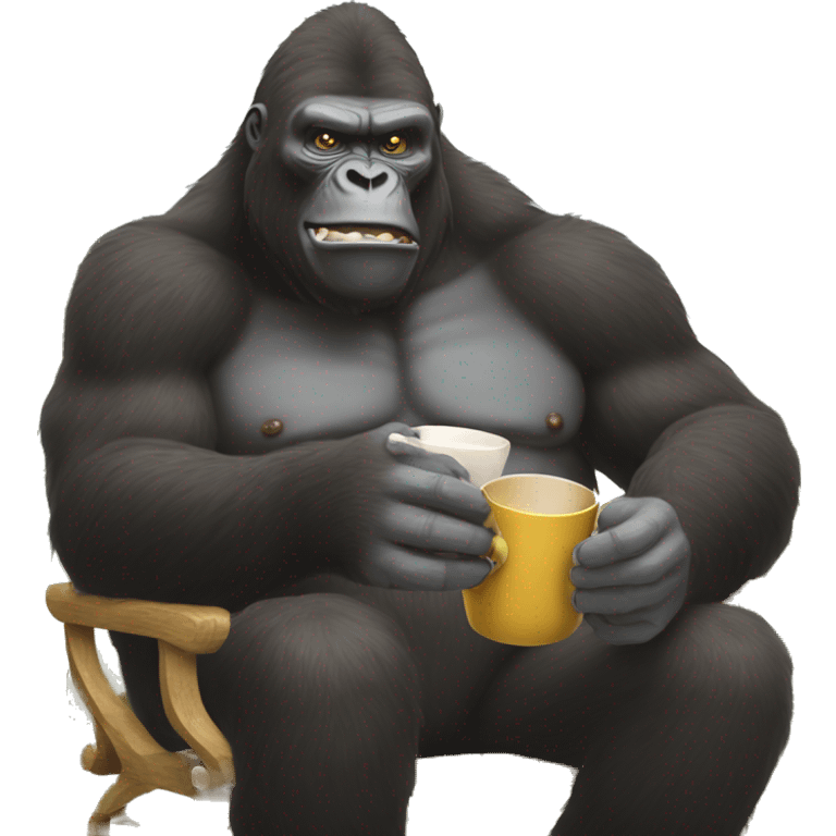 king kong drinking tea  emoji