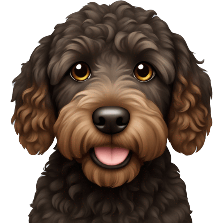 Black and brown mini labradoodle  emoji