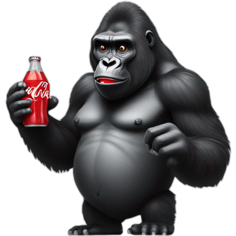 Gorilla holding coca cola bottle emoji