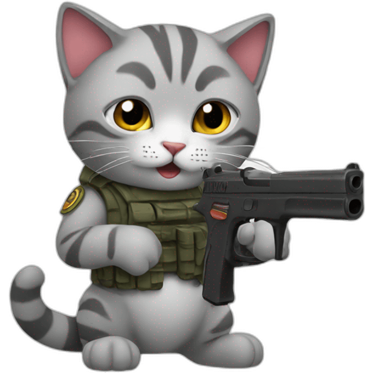 cat with gun emoji