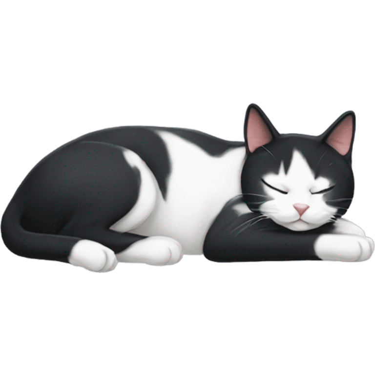 Sleeping tuxedo cat emoji