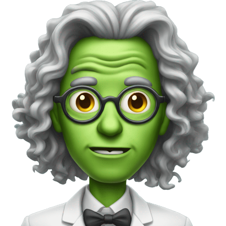 crazy alien scientist with long wavy hair  emoji