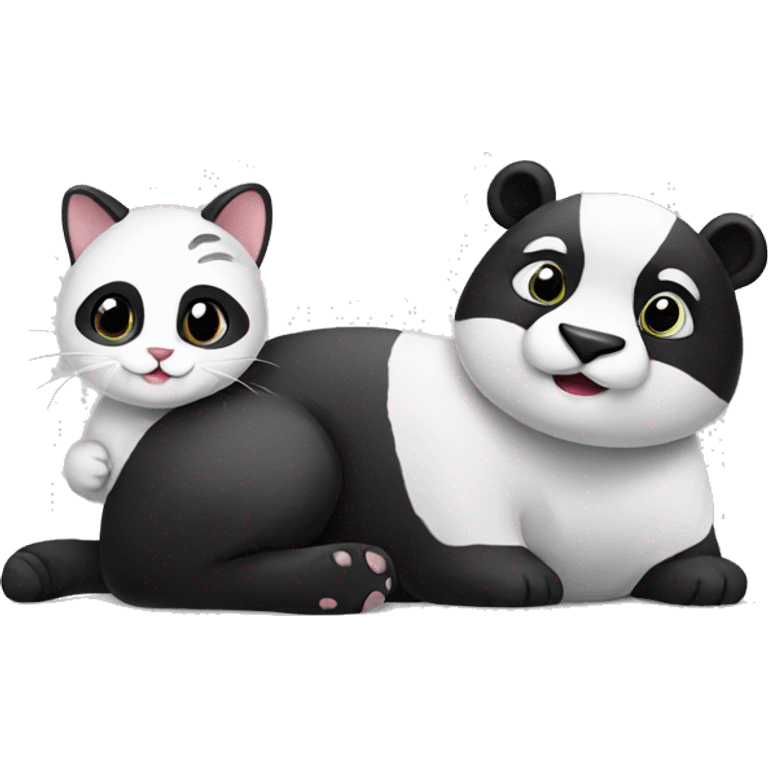 Panda with à cat emoji