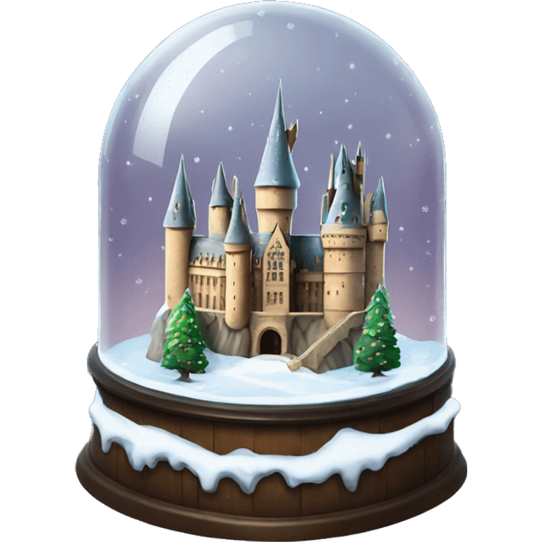 hogwarts , snow globe, 4k, no background emoji