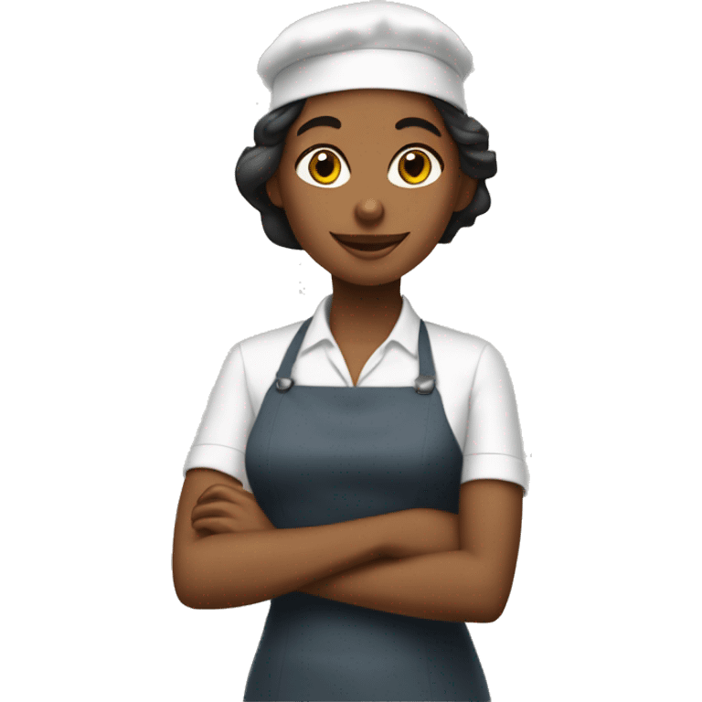 Jeune et belle serveuse emoji