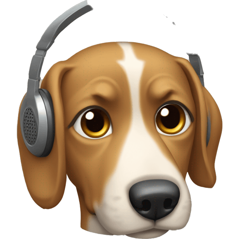 Perro con audifonos emoji