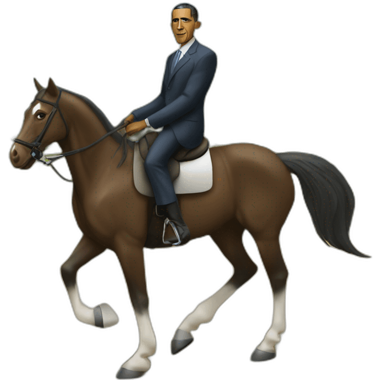 barack obama drive a horse emoji