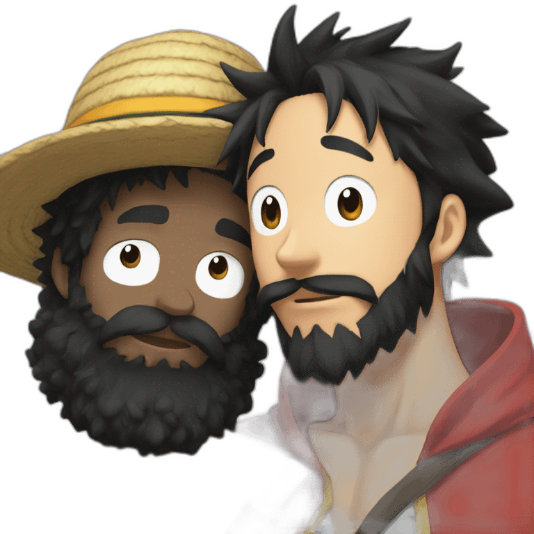 black beard kissing luffy emoji