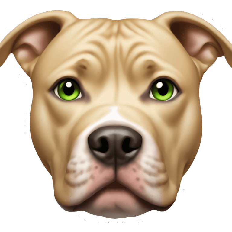 Blonde pitbull with green eyes  emoji