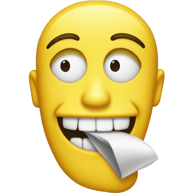 yellow emoji with foot in his mouth and emoji