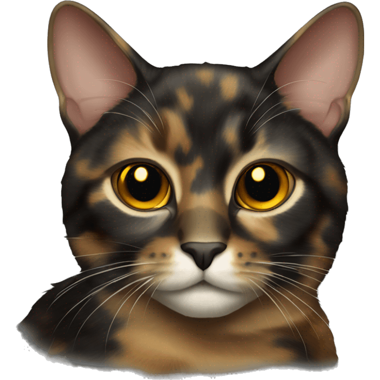 tortoiseshell cat with gold eyes emoji