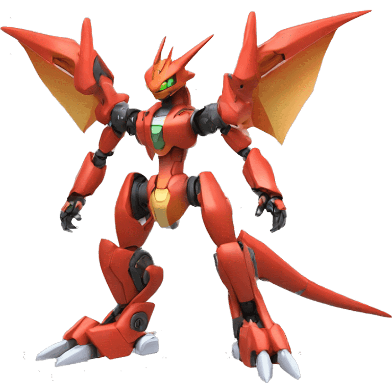 Mechanical Scizor-Guilmon-Charizard-Medabot-Mecha full body emoji