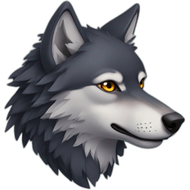 wolf with raven on head emoji