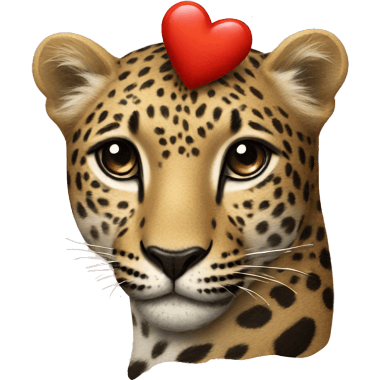 Leopard and heart emoji