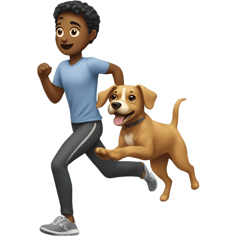 Me running with a dog emoji