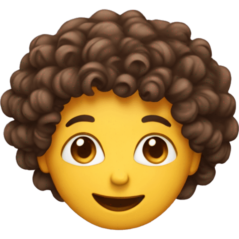 A emoji with Heart dues and curly hair emoji