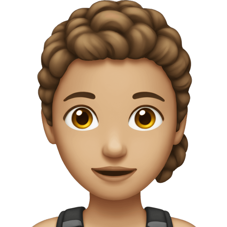 Girl with brown hair and highlights emoji