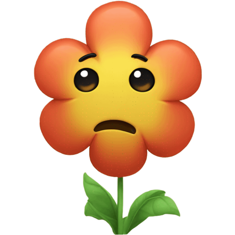 Sad flower emoji