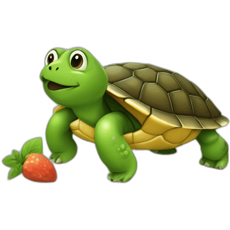 Tortue qui mange un poireau emoji