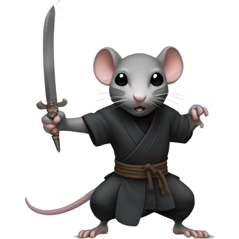 ninja rat holding a dagger emoji