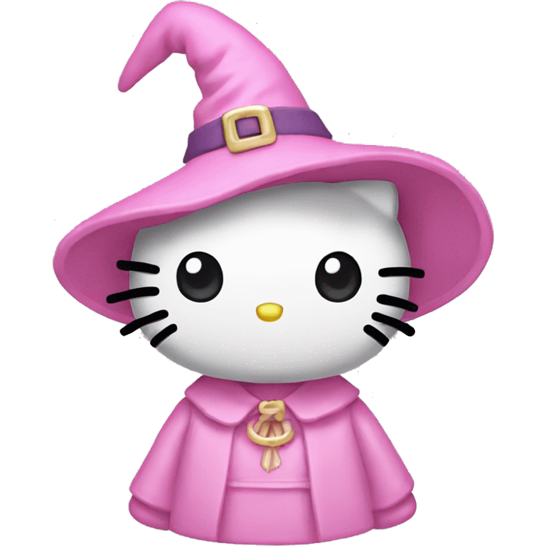 Hello kitty with witch light pink hat emoji