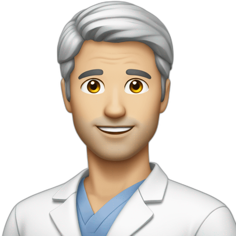 plastic surgeon white male no glasses gray stubble on face emoji