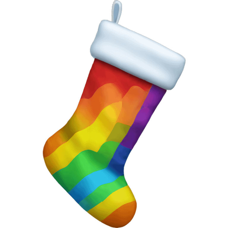 Rainbow Christmas stocking  emoji