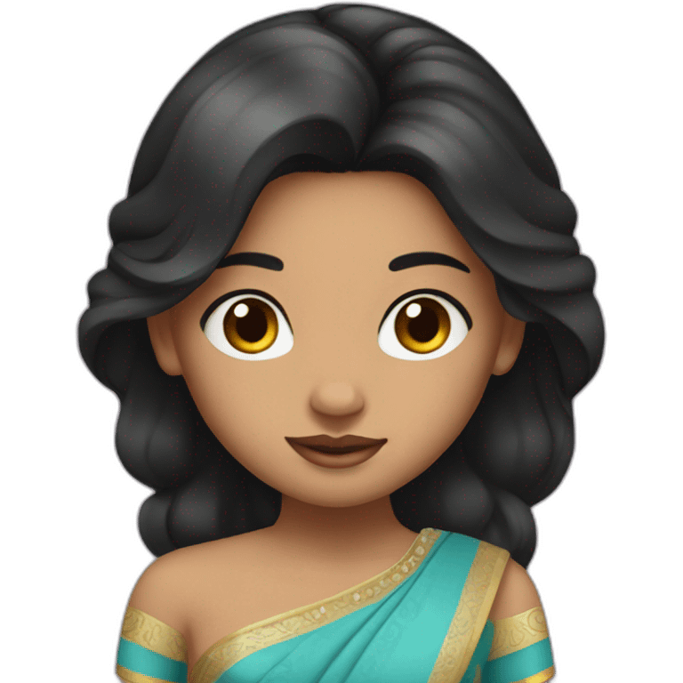 iPhone-style princess emoji with black hair, Indian girl pretty skintone  emoji