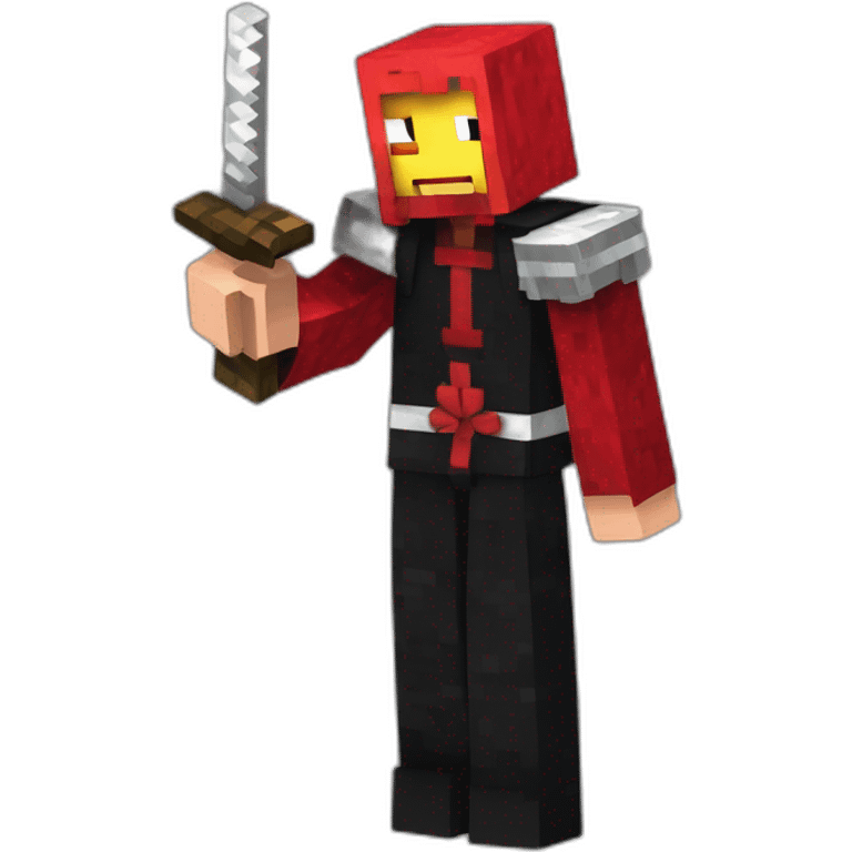 Kurosaki Ichigo minecraft style with like pose emoji