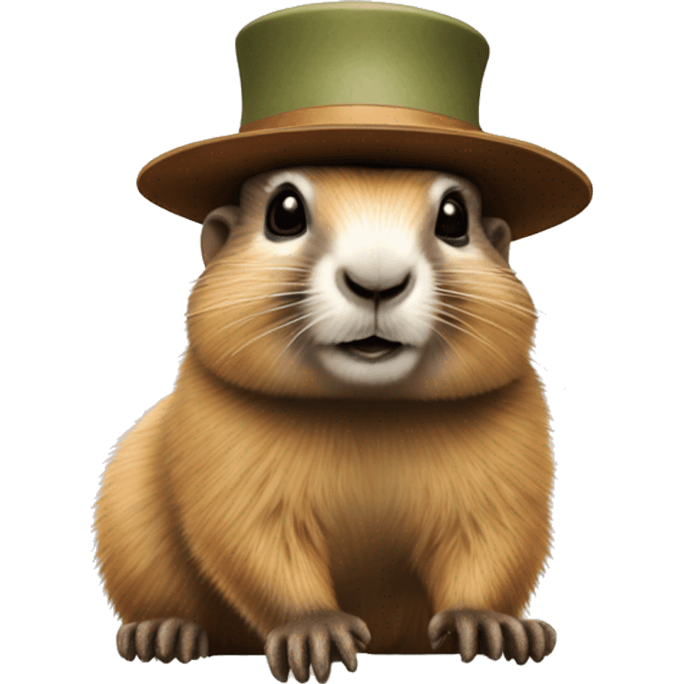 marmotte avec un chapeau emoji