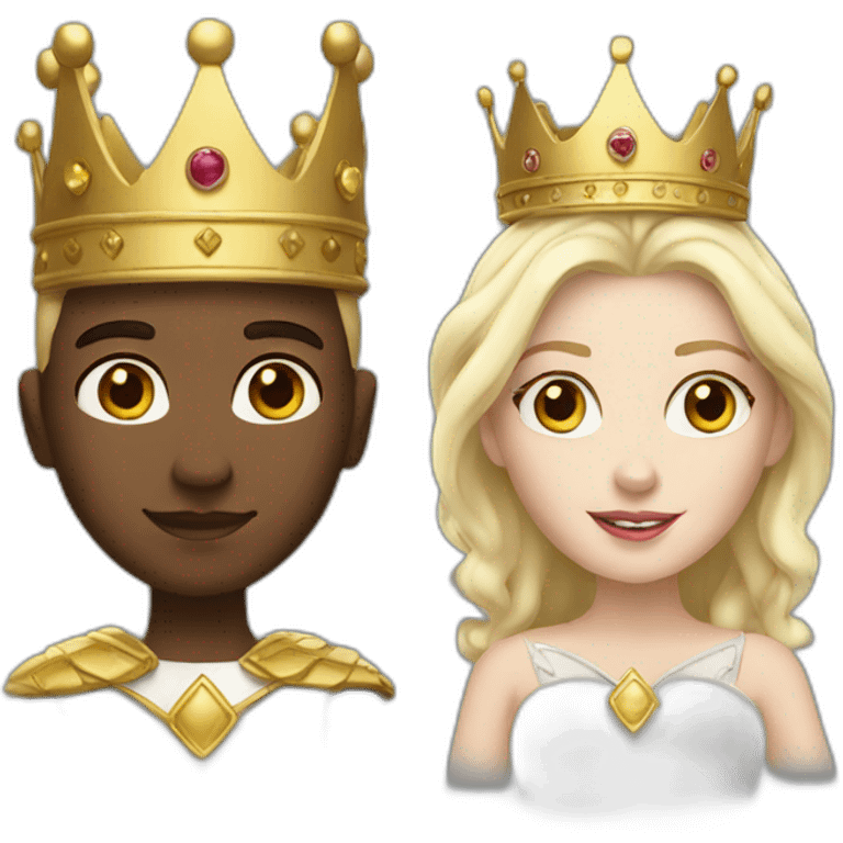 white queen and golden crown emoji