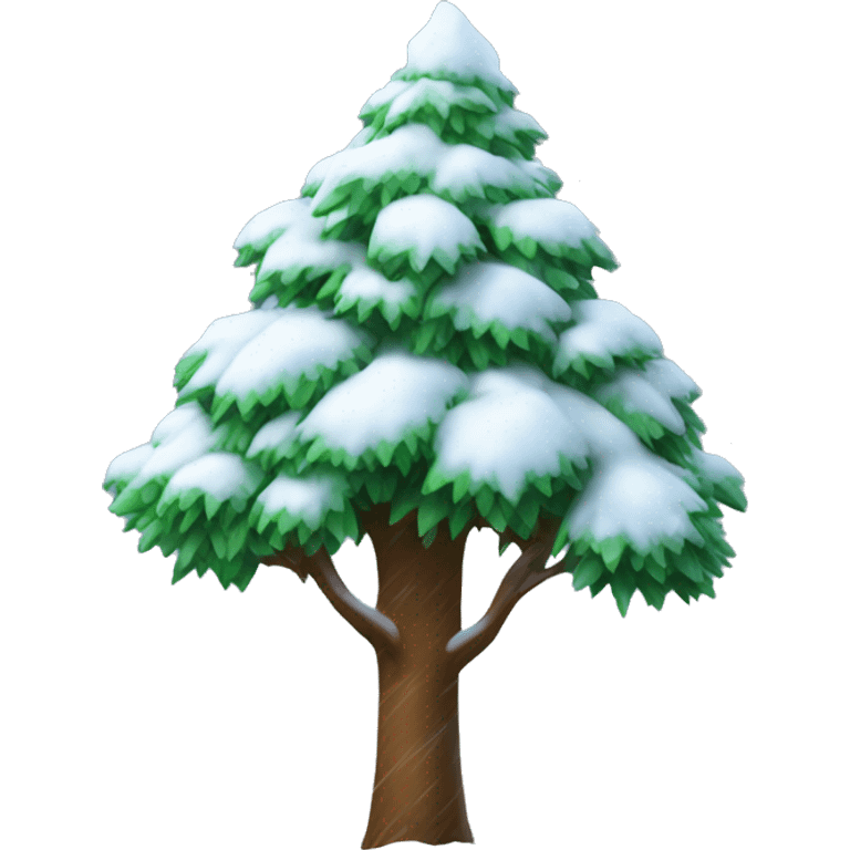 new year tree with snow emoji