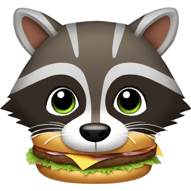 raccoon with hamburger  emoji