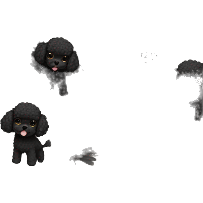 Black toy poodle with wings  emoji