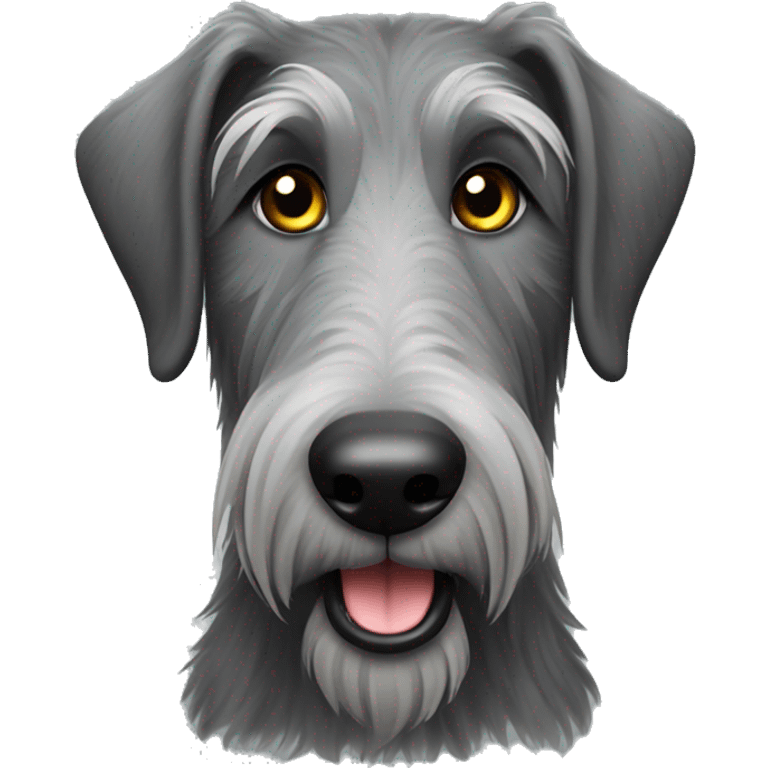 Black and grey Irish wolfhound dog emoji