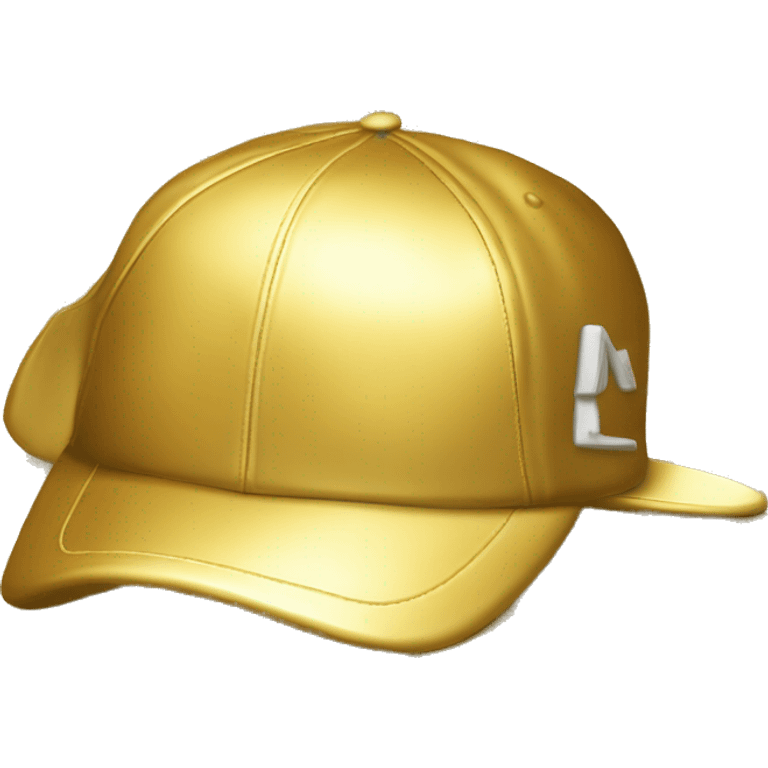 A shiny gold baseball cap, with RDCE80 on the front emoji