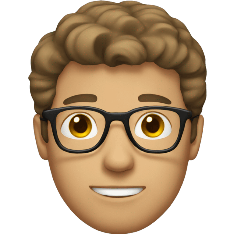 man with brown hair, glasses  emoji